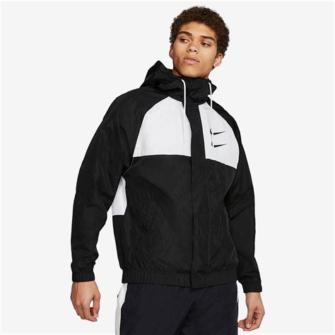 nike jacke herren weiß schwarz kapuze|Herren Schwarz Jacken .